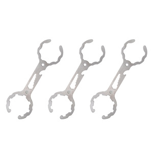 Stainless Steel Double End Wrench Metric Serrated Jaw Industrial Grade Valve <b>Tool</b> 195mm Length Polished Surface - Product Image 1