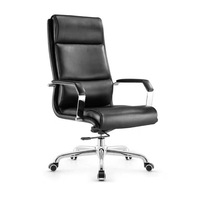 Chaise de bureau exécutive en PVC anti-explosion à vérin à gaz, base en acier à cinq étoiles, structure en bois, design moderne et minimaliste, réglable en hauteur