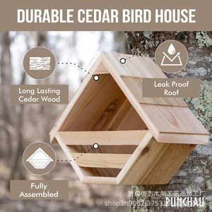 Caja de Madera para Nido de Palomas, de Pino, para Exteriores, con Abertura Triangular, Decoración de Jardín - Product Image 4