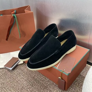 Mocassins classiques pour hommes de style britannique en <span class=keywords><strong>daim</strong></span> de vache et cuir véritable, chaussures plates décontractées et tendance pour la conduite en extérieur - Product Image 1