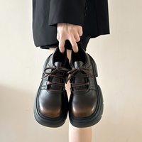 Mocassins à plateforme pour femmes, style britannique, automne 2026, en cuir vieilli, chaussures décontractées polyvalentes