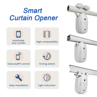Glomarket Tuya Wifi Ouvre-rideau sans fil Contrôle vocal Moteur de rideau intelligent automatique Contrôle de la minuterie Robot