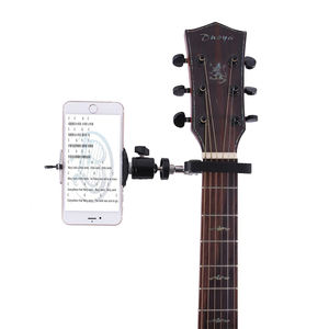 Agarre estable ajustable duradero soporte de transmisión en vivo soporte de teléfono clavijero abrazadera de cuello con capo de guitarra soporte de teléfono de guitarra - Product Image 5