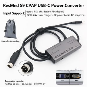Cable <span class=keywords><strong>de</strong></span> Alimentación <span class=keywords><strong>ResMed</strong></span> S9 CPAP, Adaptador <span class=keywords><strong>de</strong></span> Corriente USB-C PD a CC, 12V-24V, Fuente <span class=keywords><strong>de</strong></span> Alimentación Portátil para Máquina <span class=keywords><strong>de</strong></span> <span class=keywords><strong>Apnea</strong></span> del Sueño - Product Image 4