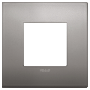 Vimar Wall <b>Switch</b> 9.6cm Square Matte Grey Frame White Insert - Product Image 1