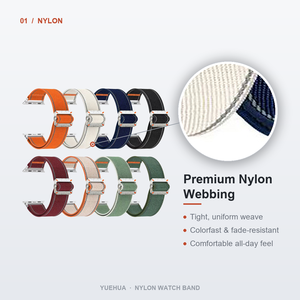 Correa de Reloj de Nailon Trail Loop de 38mm-45mm, Naranja, Crema, Azul Marino, Negro, Marrón, Beige, Verde Salvia, Verde Bosque, Hebilla Metálica, para Senderismo y Actividades al Aire Libre, OEM - Product Image 2