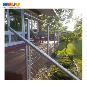 HJ Square Stainless Steel Cable Handrail Indoor Cable Railing Stainless Steel Cable Column