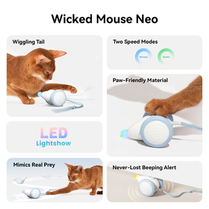 Cheerble interactif bleu chat jouet Rechargeable intérieur fournitures pour animaux de compagnie automatique mobile chaton méchant souris queue - Product Image 6