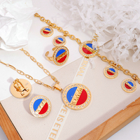 Espagne Offre spéciale Pendentif Boucle d'oreille Collier Couronne Pendentif Collier Boucles d'oreilles Ensemble Zircon cubique Couronne Ensemble de bijoux de mariée