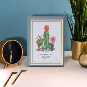 Nhãn Hiệu Riêng Khung Ảnh 4*6 ''5*7' 'Hình Ảnh Khung Màu Xanh Và Trắng Với Vàng Nhựa A4 Khung Ảnh Tùy Chỉnh Nhựa Khung Ảnh - Product Image 4