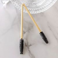 Brosses à mascara jetables en bambou écologiques en gros, brosses à extensions de cils en nylon, brosse à lèvres en bois