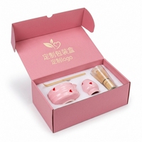 Kit de fouet à matcha rose personnalisé, ensemble de matcha, bol en bambou, ensemble de matcha rose