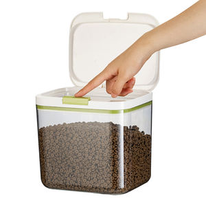 ANYA Atacado Retângulo Forma Limpar <span class=keywords><strong>PET</strong></span> Plástico Dog Cat <span class=keywords><strong>Food</strong></span> <span class=keywords><strong>Container</strong></span> BPA-Free Balde De Armazenamento Hermético com Tampa Selada - Product Image 1