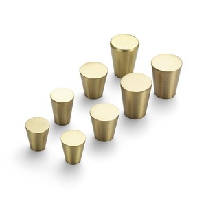 Conical Drawer Cabinet Handles Solid Brass 15x15 Minimalist Furniture <b>Knobs</b> Durable <b>Copper</b> Natural Color - Product Image 2