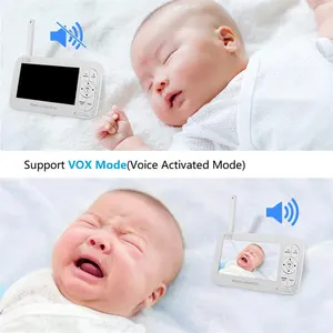 5 Inci 1080P 720P VOX Mode 2.4GHz Nirkabel Cerdas Monitor Bayi Inframerah Penglihatan Malam Video Pengasuh Babyphone dengan Kamera dan Audio