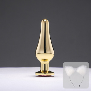 Wolf Fox Cosplay Costume Waterproof Easy Insert Anal <strong>Sex</strong> <strong>Toy</strong> White Golden Faux Fur Tail Plug <strong>Ears</strong> Headband - Product Image 2