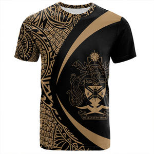 Camiseta de las Islas Salomón <span class=keywords><strong>para</strong></span> <span class=keywords><strong>Hombre</strong></span>, Personalizada de Fábrica, Estilo Polinesio, <span class=keywords><strong>Media</strong></span> <span class=keywords><strong>Manga</strong></span>, <span class=keywords><strong>Tatuaje</strong></span> Dorado con Sello, Negra, Tallas Grandes - Product Image 2