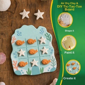 Kit Artigianale in Argilla OEM Tic Tac Toe con 6 Colori per Bambini, Attività Senza Schermo per lo Sviluppo delle Abilità Motorie Fini - Product Image 4