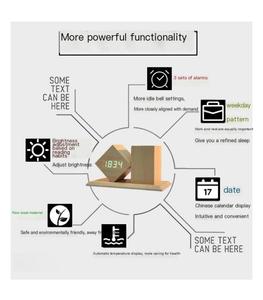 Giá để bút gỗ để bàn văn phòng đa năng, sang trọng, có logo tùy chỉnh, tích hợp đồng hồ báo thức LED kỹ thuật số, làm quà tặng - Product Image 3