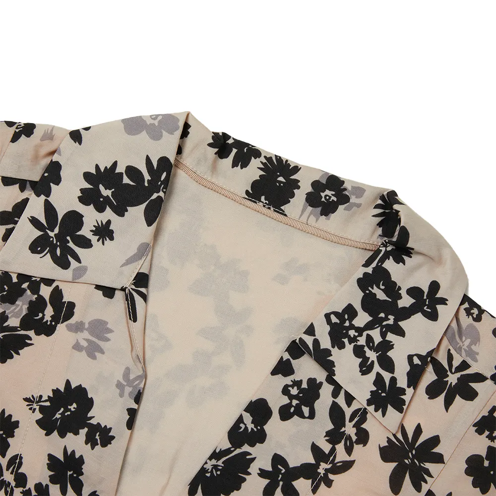 Customization Spring Autumn summer plus size women elegant comfortable loose maxi floral dress with sash