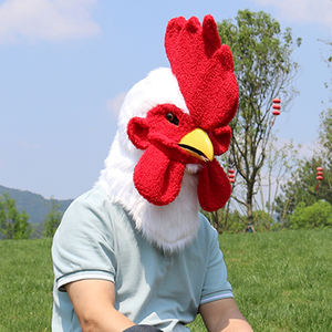 Máscara Realista de Gallo con Piel, Máscara de Pollo con Mandíbula Móvil, Ojos LED y Boca Móvil, Máscara de <span class=keywords><strong>Disfraz</strong></span> - Product Image 1