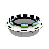 Haoyuan Console de contrôle intelligente Console de surveillance du centre de commande Conception de LED Bureau irrégulier