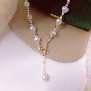 Collar de Perlas de Agua Dulce Barrocas de Alta Calidad, Diseño de Flor de Cuatro Hojas y Cielo Estrellado con Cierre Versátil OT, Nuevo y Natural - Product Image 5