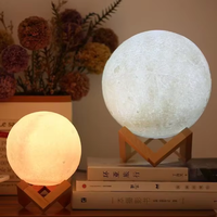 Lampe Lune 3D Imprimée en PVC, Rechargeable, 16 Couleurs, Tactile, Télécommande, Globe Lumineux Cadeau