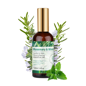 Aceite Esencial de Romero y Menta Orgánico de Marca Privada para el Cuidado del Cabello, Aceite Fortalecedor para el Cuero Cabelludo y el Cabello, 100 ml - Product Image 1