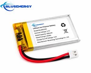 Batterie polymère lithium-ion Blusenergy 3.7V 500mAh Blus902530 pour l'électronique grand public - Product Image 3
