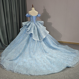 Robes de bal de soirée bleu féerique à paillettes pour les filles de 16 ans Jancember 6596-1 - Product Image 3
