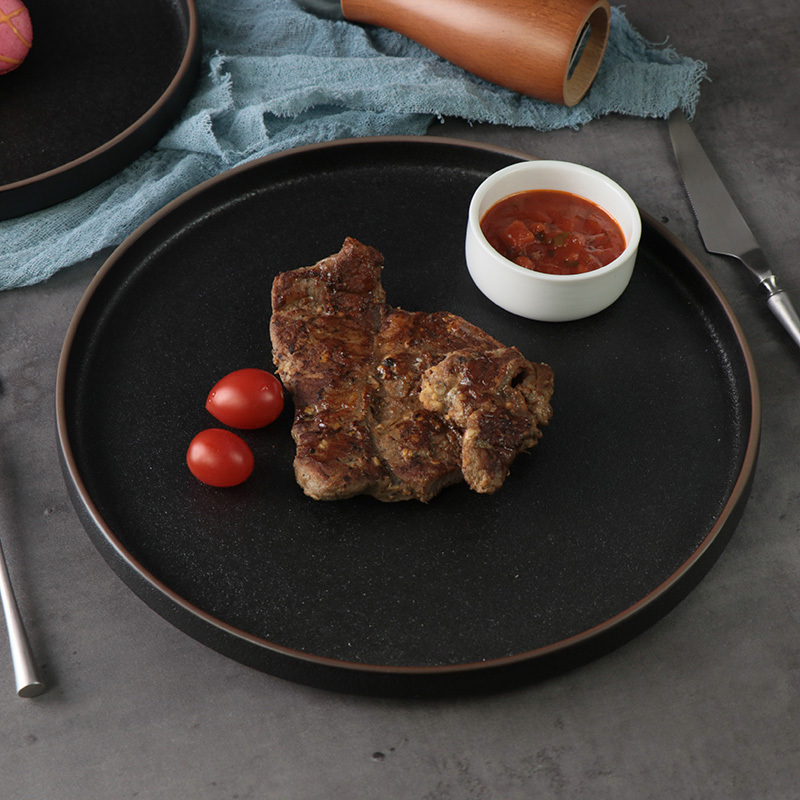 Modern Design Black Plates Black Dinner