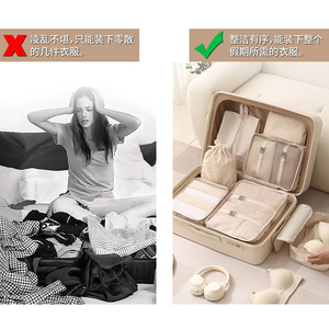 Travel Storage Bag Set 7 Piece Polyester Organizer For Clothes Toiletries Cosmetics Trip Use - Product Image 4