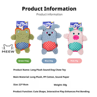 Jouet pour chien en peluche moelleuse en forme d'animal de dessin animé, avec son double, conception à double son, coutures solides, résistant aux morsures, jouet interactif à mâcher pour chien