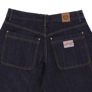 Vente en gros de jeans en denim brut avec logo personnalisé pour hommes grande taille jeans amples à double genou à la mode jeans baggy de charpentier skate - Product Image 6