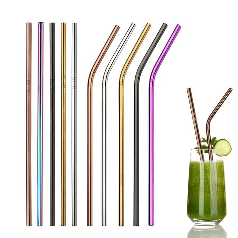 Wholesale Stainless Steel Straw Reusable Bar Accessories Metal Straw