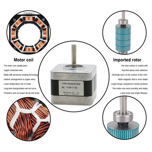 1.8 °   Motor paso a paso híbrido <span class=keywords><strong>NEMA</strong></span> <span class=keywords><strong>17</strong></span> 42/Compatible con controladores DM422 DM542 DM556 <span class=keywords><strong>TB6600</strong></span> para fresadora CNC - Product Image 4