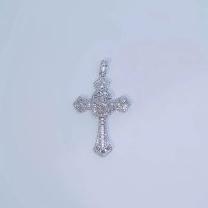 Pendentifs et breloques Xinfly en or véritable 18 carats avec diamant naturel 1,2 carat, style hip-hop pour homme et femme, lettre S avec croix Ice Out, style unique - Product Image 5