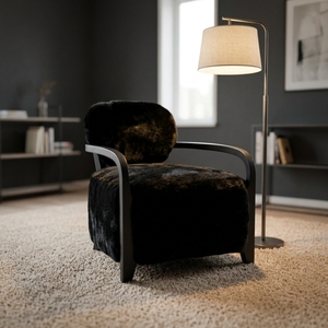 Contemporary Upholstery <strong>Yeti</strong> Sheepskin Armchair Solid Wood Furniture for Hotel Home 1-Piece Living Room <strong>Chair</strong> Fabric Wood - Product Image 1