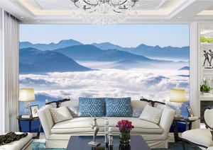 Pics montagneux, nuages et mer, salon, canapé, fond d'écran de chambre à coucher, paysage naturel, décoration murale de bureau - Product Image 3