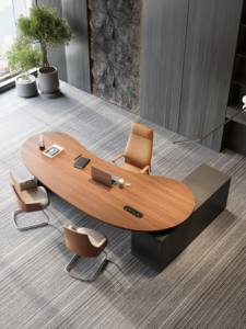 Bureau <span class=keywords><strong>de</strong></span> direction en bois massif, durable, moderne, luxueux, haut <span class=keywords><strong>de</strong></span> gamme, usage commercial, origine Guangdong Chine 2026 - Product Image 4