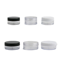 Pots à poudre libre personnalisés avec logo imprimé, 20g 30g, avec tamis rotatif, joint d'étanchéité et couvercles en plastique à vis.