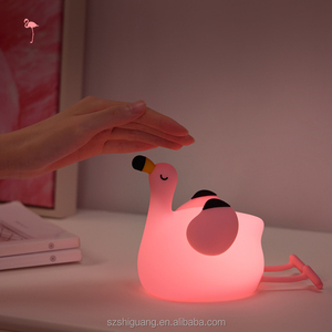 Egogo Flamingo ánh sáng ban đêm cho trẻ em Silicone <span class=keywords><strong>LED</strong></span> dễ thương thay đổi độ sáng ánh sáng lên có thể sạc lại đêm đèn vườn ươm đèn ngủ đèn cạnh giường ngủ - Product Image 3