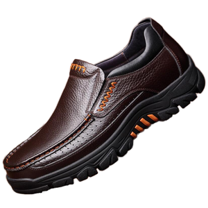 Mocassins pour hommes en cuir de vachette véritable de haute qualité, chaussures décontractées, texture douce, semelle épaisse, chaussures à enfiler, printemps/été - Product Image 2