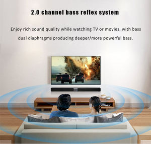 Barre de son BT 2.0 de haute qualité avec caisson de basses sans fil pour TV, offrant une expérience sonore 3D immersive pour système home cinéma - Product Image 5