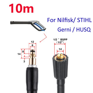 Sulai Machinery High Pressure <b>Hose</b> M22 14 15mm Universal For Car Wash Cleaner Machine Black PVC - Product Image 4