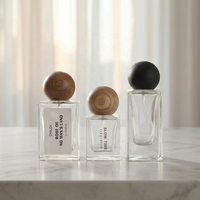 Flacon en verre transparent avec bouchon à vis en bois 30ml 50ml pour parfum, fragrance, vaporisateur rechargeable, emballage en gros, étiquette personnalisée