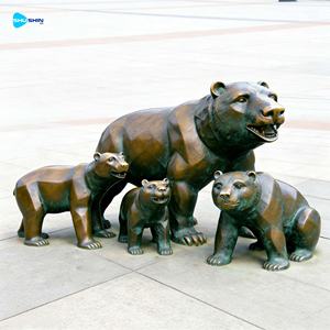 Grande Scultura Moderna Personalizzata di Orso <span class=keywords><strong>Grizzly</strong></span> in Bronzo Nero per Decorazione Esterna di Casa e Parco - Product Image 2