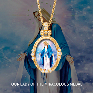 Collar con Colgante de Medalla Milagrosa al por Mayor, Joyería de Devoción para Milagros Diarios - Product Image 1