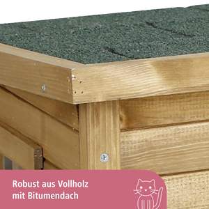 Abri pour <span class=keywords><strong>animaux</strong></span> de compagnie en gros, maison pour chat d'extérieur avec toit en bitume et pieds réglables pour une utilisation dans le jardin ou sur le porche - Product Image 6